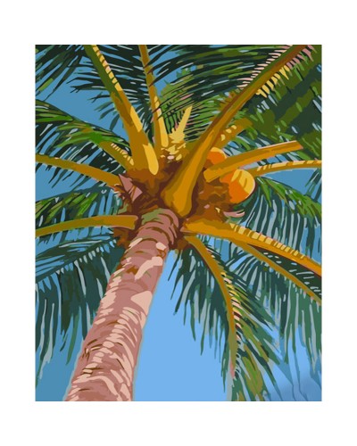 Набір для розпису по номерах Кокоси на пальмі Strateg розміром 40х50 см (GS712)